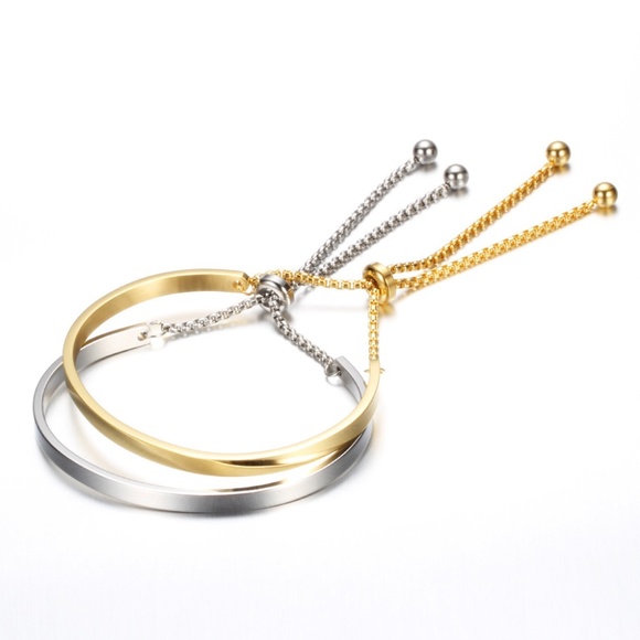 Gold Plated or Stainless Steel Stackable Cuff Bracelet - Picture 4 of 5